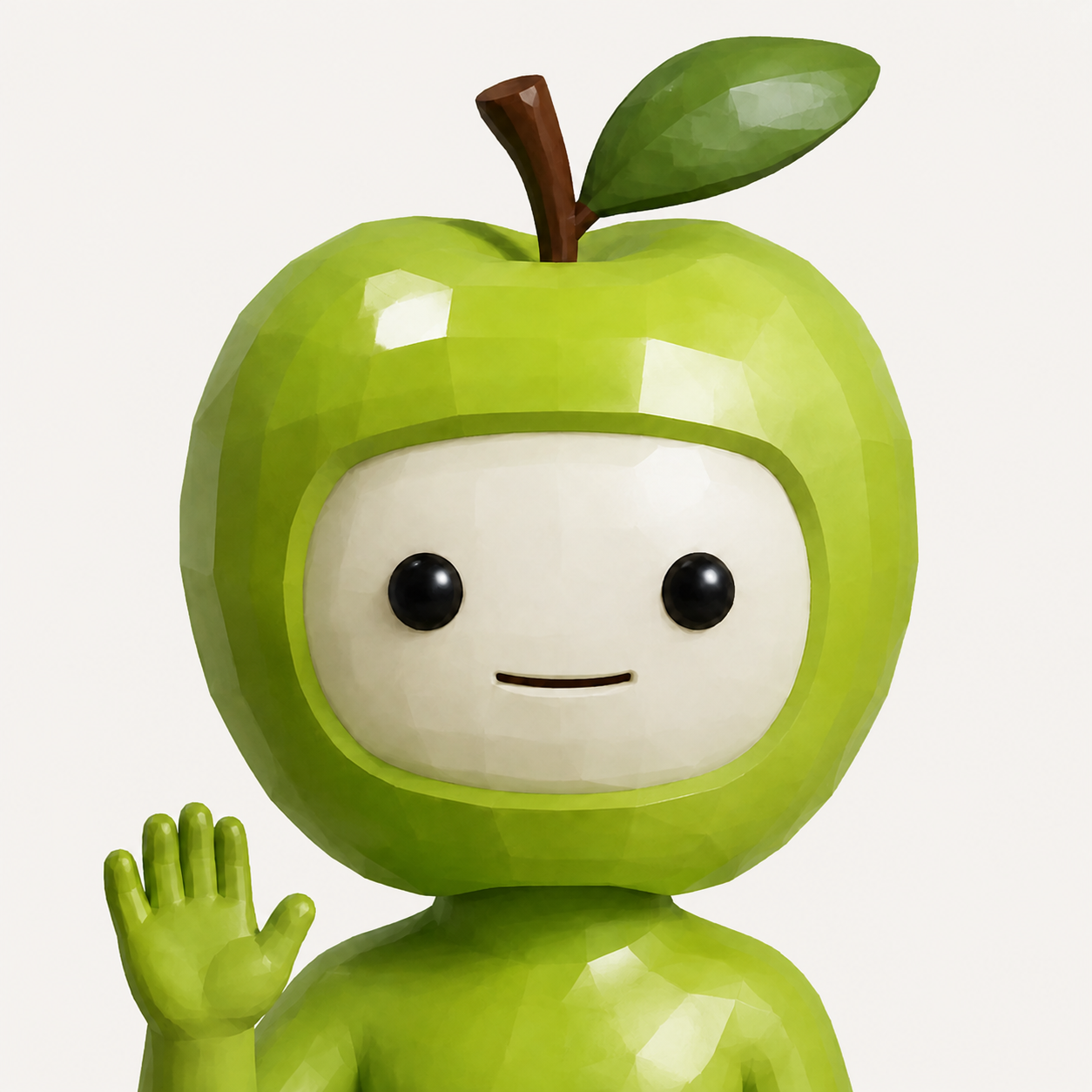 HELLO/AAPL apple meme mascot waving hello